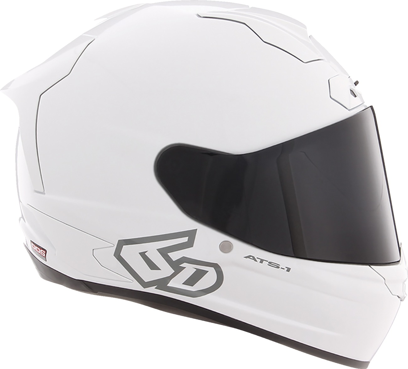 6D ATS-1R Solid Full Face Helmet XL White Gloss Unisex - Click Image to Close