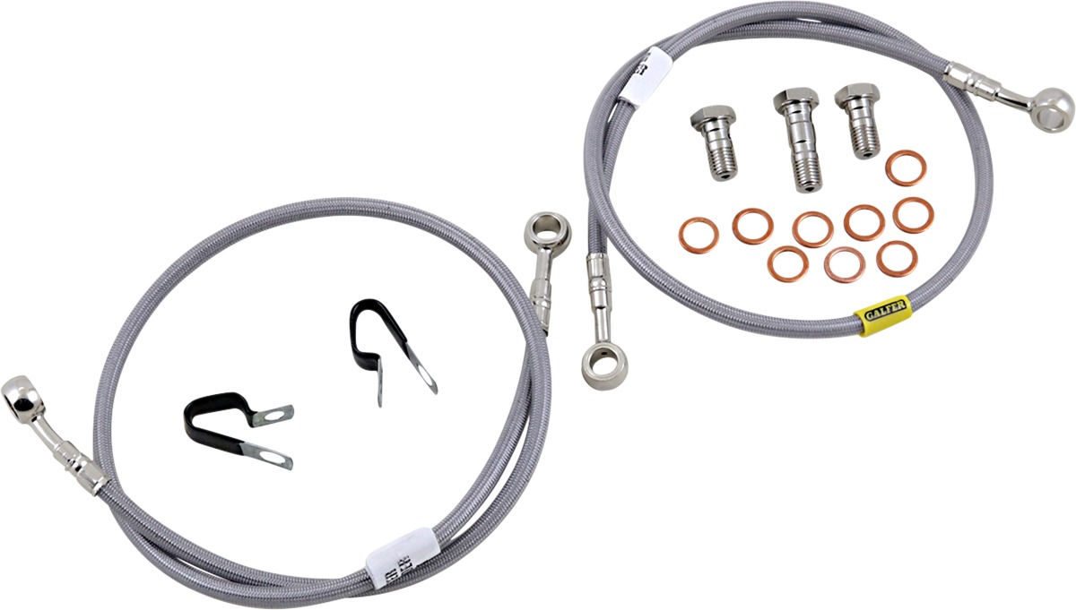 Stainless Steel Front Brake Line Kit - 2 Lines - For 15-17 Yamaha FZ-07 - Click Image to Close