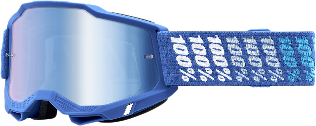 100% Accuri 2 Goggles Yarger Blue Mirror Lens Adult Unisex - Blue mirror motocross goggles for adults - Click Image to Close