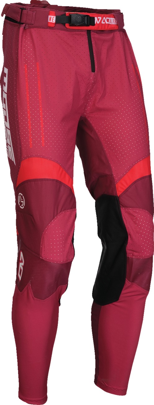 Moose Alpha One Pants Men's 28 Slim White Black Dark Red - Athletic fit off-road pants, men's size 28 slim - Click Image to Close