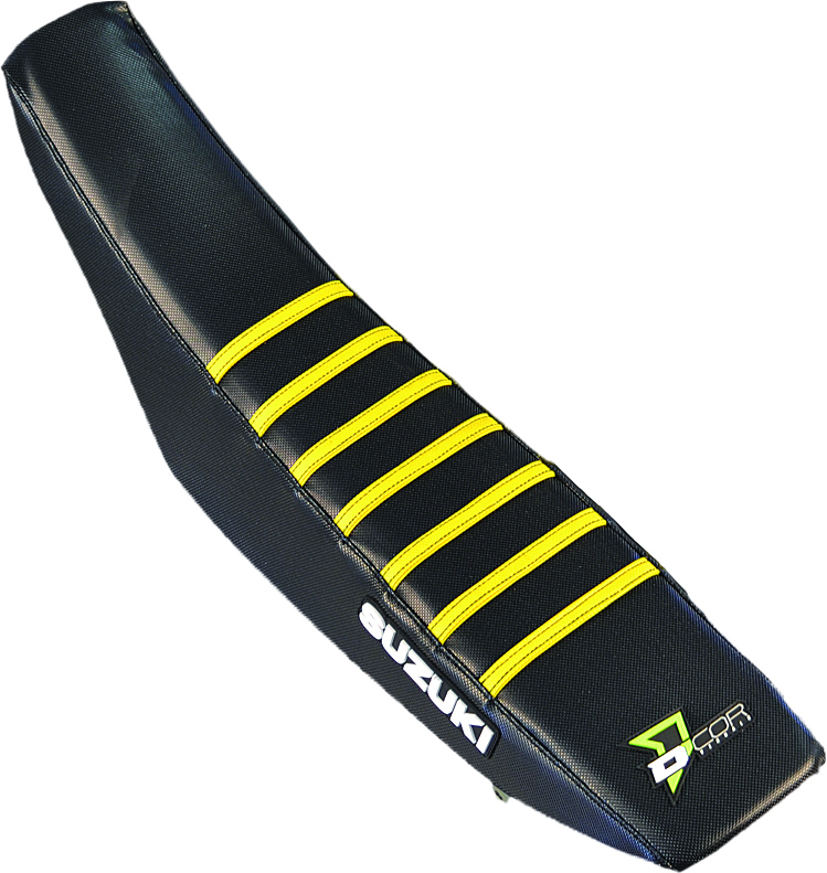 Gripper Seat Cover Yellow Fits 2005-2018 Suzuki RMZ250 2005-2017 RMZ450 - Click Image to Close