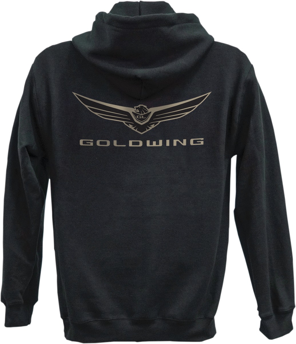 Factory Effex Gold Wing Icon Zip Hoody Black Men's Medium - Click Image to Close