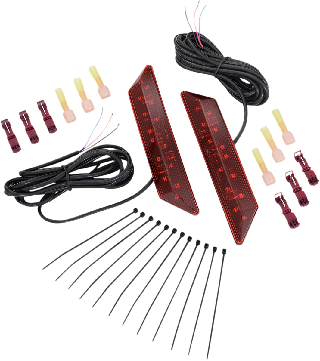 Show Chrome Front Fender LED Marker Lights Red 41-202 - Click Image to Close