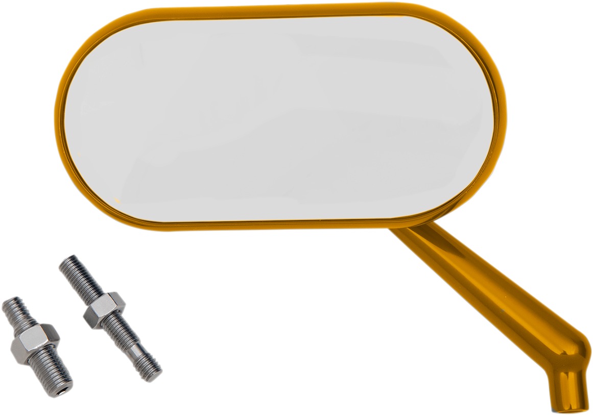 Arlen Ness Right Oval Mirror Gold 13-178 - Click Image to Close