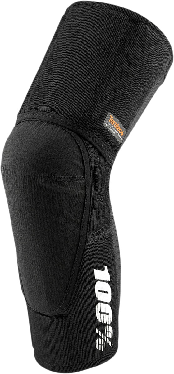 100% Teratec Plus Knee Guards Black Small Unisex - Slip-on knee guards with advanced impact protection - Click Image to Close