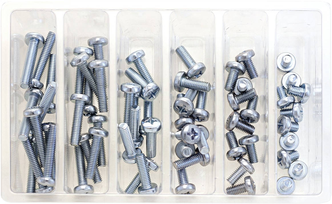 Bolt M6 Pan Head Screw Assortment - Silver - Click Image to Close