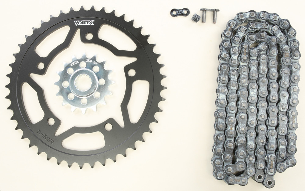 V3 Chain & Sprocket Kit Black RX Chain 520 16/45 Black Steel - For 04-05 Suzuki GSXR750 - Click Image to Close