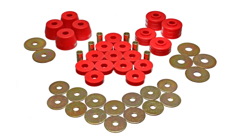 Energy Suspension Body Mount Bushing Set Red 5.4102R - Click Image to Close