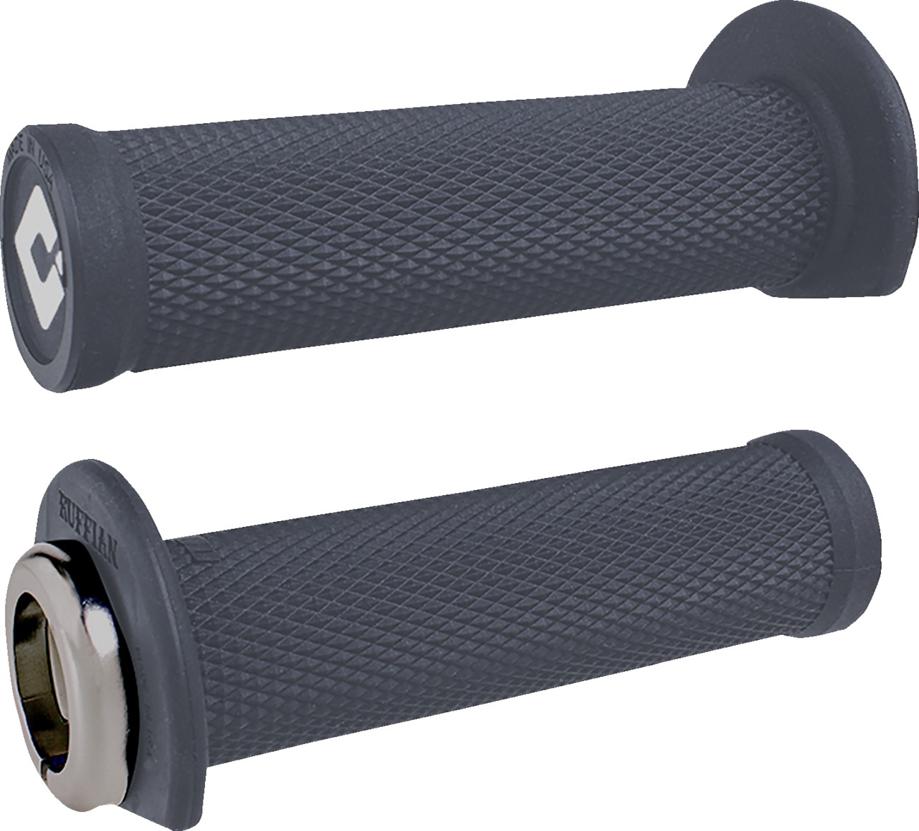 ODI Ruffian 2.1 Lock-On Grips Graphite Silver 125mm Pair - Lock-On grips, Graphite/Silver, 125mm, pair - Click Image to Close