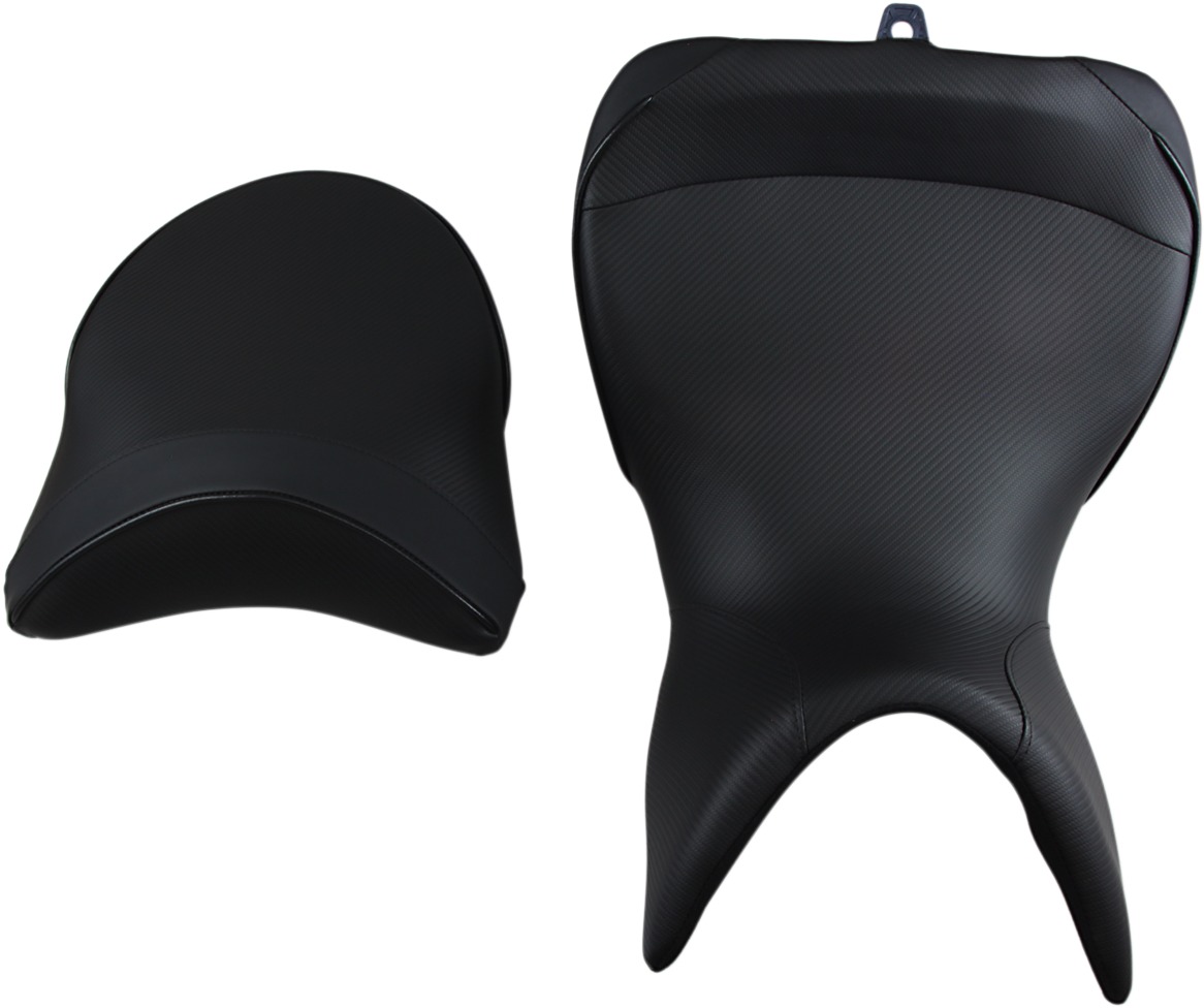 Sargent World Sport Low 2-Up Seat CarbonFX Vinyl Black Fits Multistrada - Click Image to Close