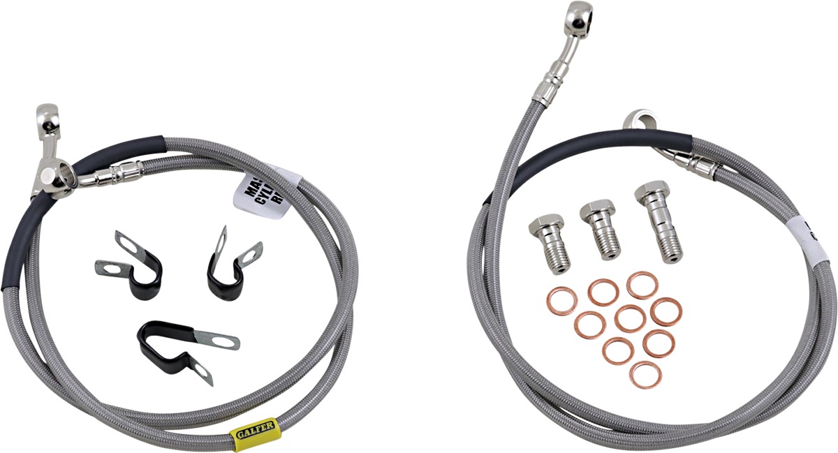 Stainless Steel Front 2-Lines Brake Line Kit - For 02-12 DL1000 & 04-11 DL650 V-Strom - Click Image to Close