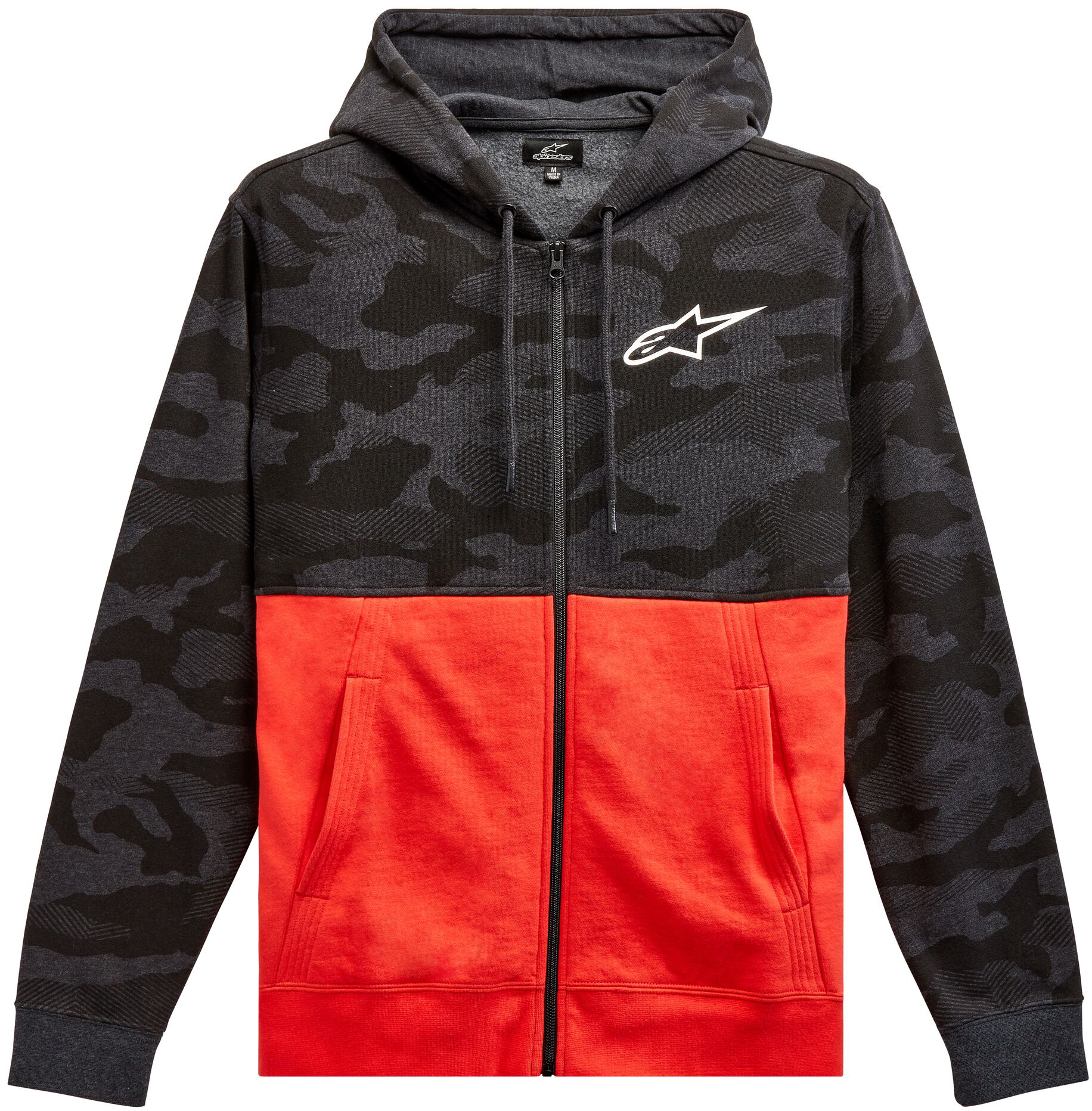 Camo Block Hoodie Char Htr/Wrm Rd Small by Alpinestars - Click Image to Close
