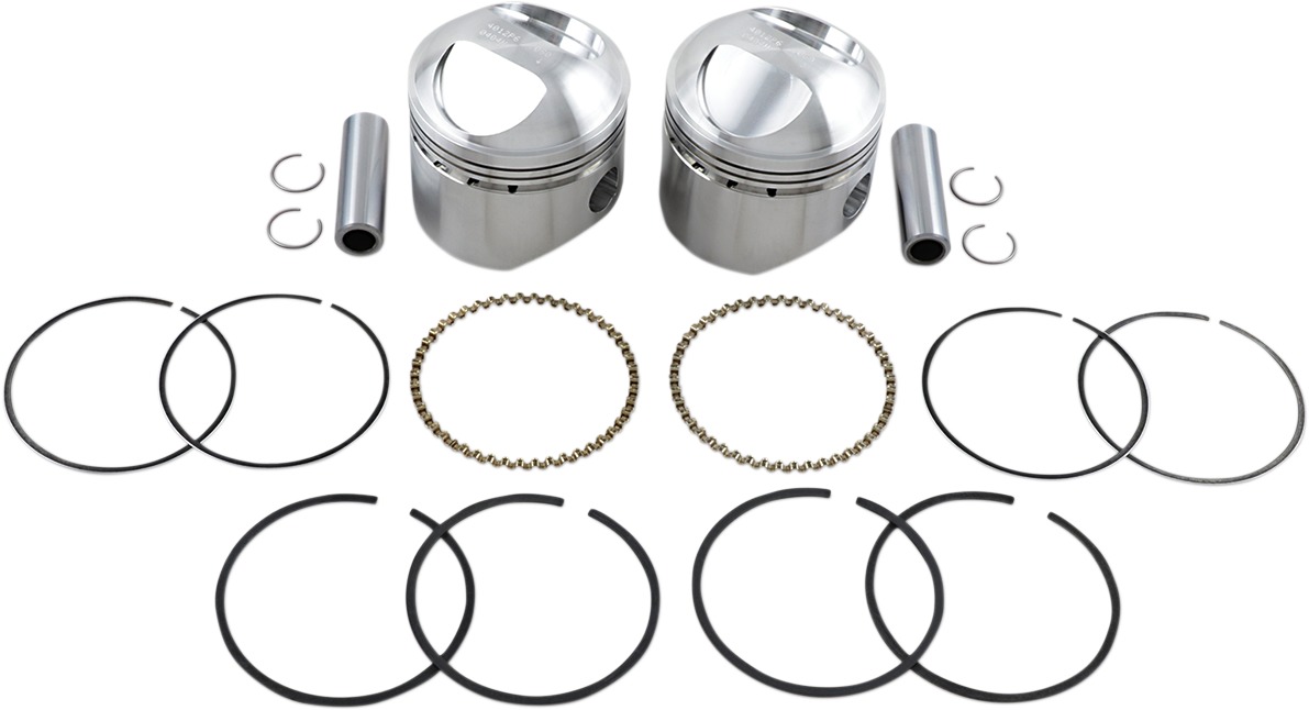Wiseco Pro Lite Piston Kit 3.497in Bore 9:1 CR Fits HD Pan/Shovelhead - Click Image to Close