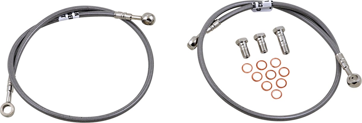 Stainless Steel Front Brake Line Kit - 2 Lines - For 03-04 Suzuki SV650 - Click Image to Close