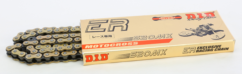 D.I.D 520MX 116 Link Gold Racing Chain - High-strength 520MX gold chain, 116 links - Click Image to Close