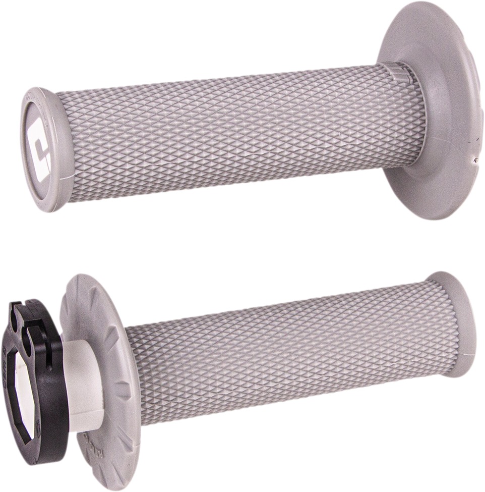ODI V2 Lock-On No-Waffle Grips Gray for 7/8 in Bars - Lock-On grips, gray, fits 7/8 in handlebars - Click Image to Close