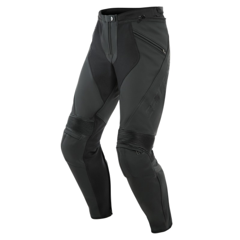 Dainese Pony 3 Leather Pants Perforated Matte Black Size 44 - Perforated leather riding pants, matte black, size 44 - Click Image to Close