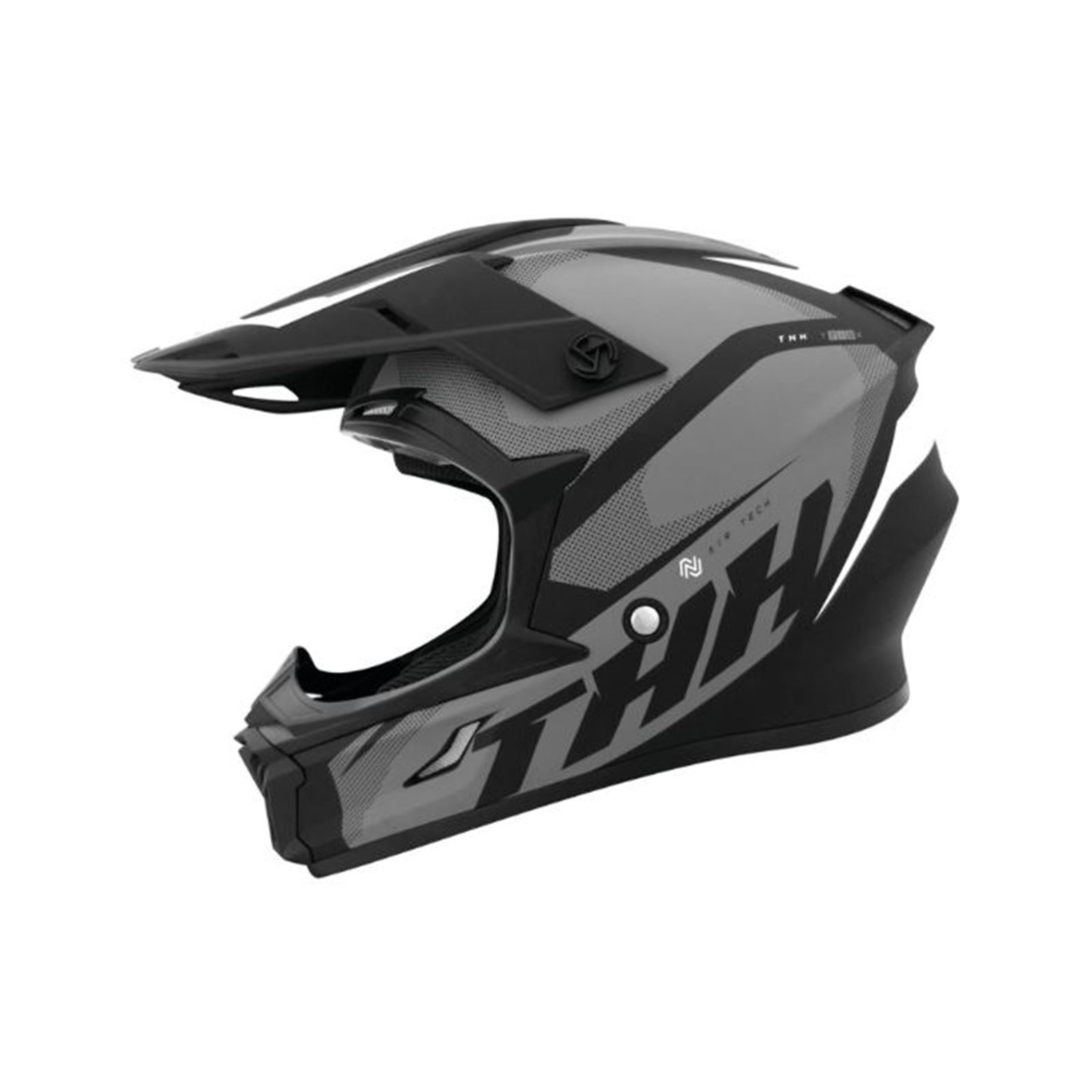 THH T710X Airtech Helmet Black/Grey Medium Offroad - Click Image to Close