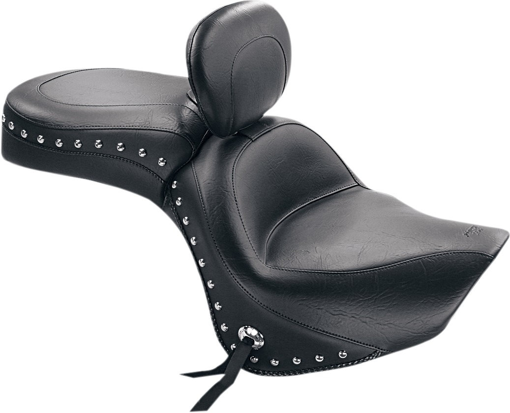 Mustang Stud Touring Seat W/Backrest Black Fits Vulcan 900 Classic 06-14 - Click Image to Close