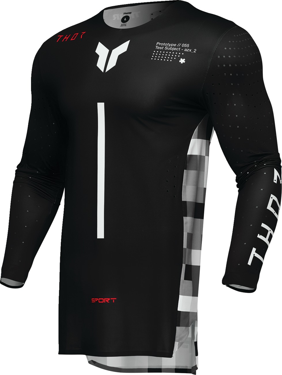 Thor SPORTMODE Riot Jersey Black/Gray/White Men's Medium - Athletic fit, off-road jersey in Medium Black/Gray/White - Click Image to Close