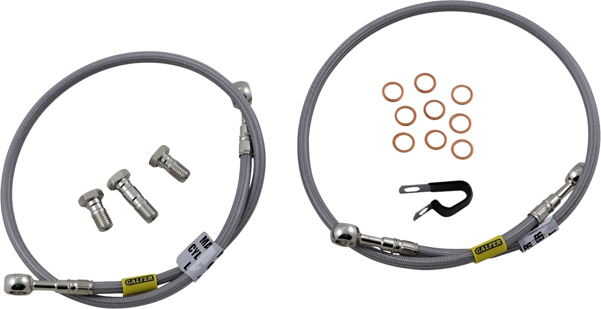 Stainless Steel Front Brake Line Kit - 2 Lines - For 98-03 Yamaha R1 - Click Image to Close