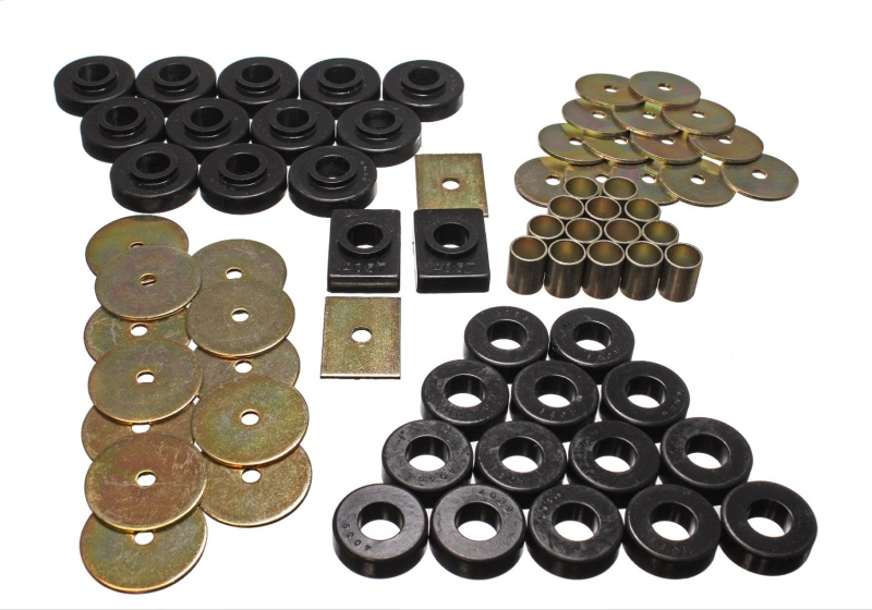 Energy Suspension Black Body Mount Set Fits 55-57 Chevy Full Size - Click Image to Close
