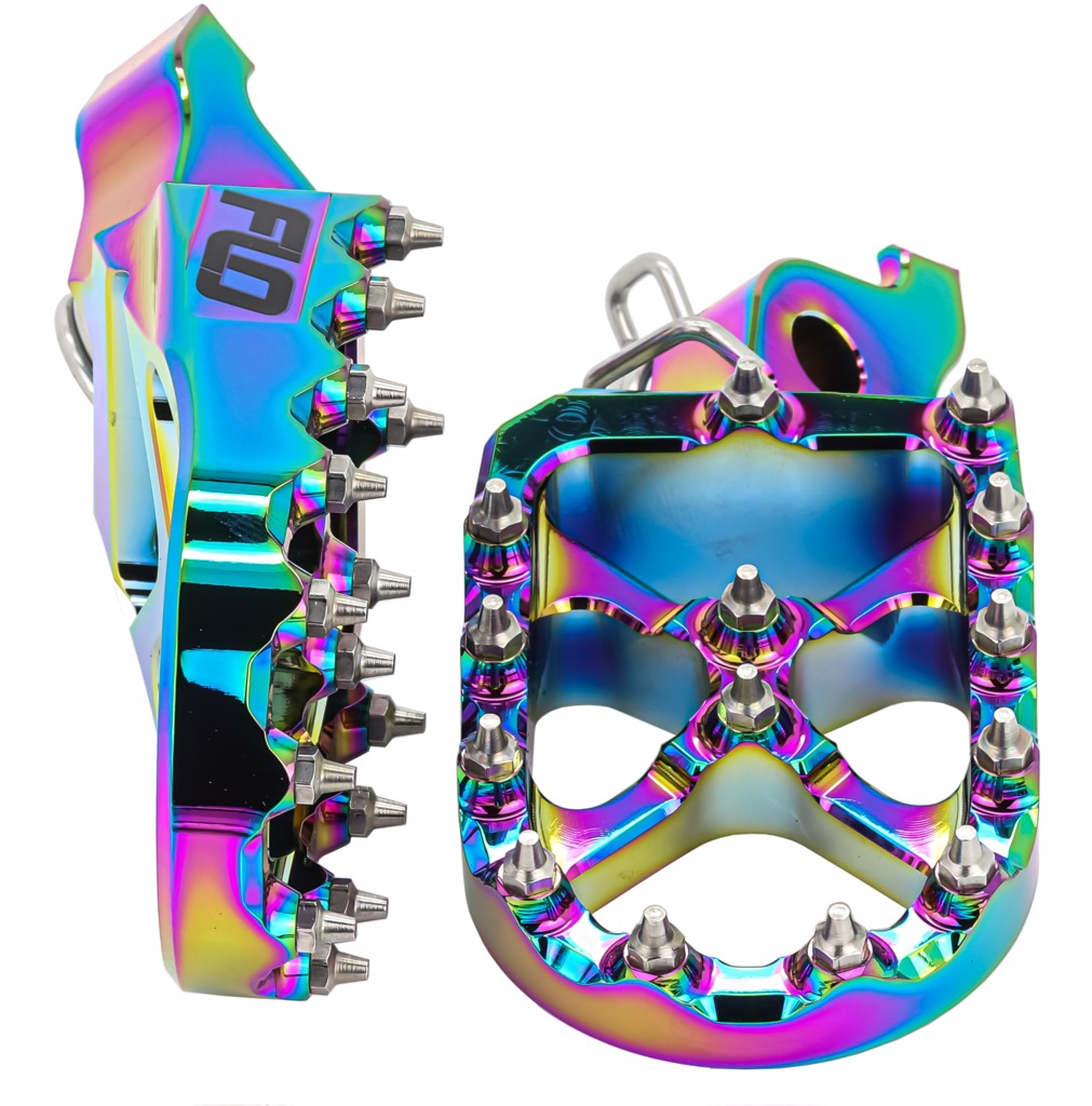 FLO Motorsports Pro Series Foot Pegs Jet Fuel Suzuki RM-Z250 RM-Z450 - Foot pegs for Suzuki RM-Z250/RM-Z450 (2010-2023) - Click Image to Close