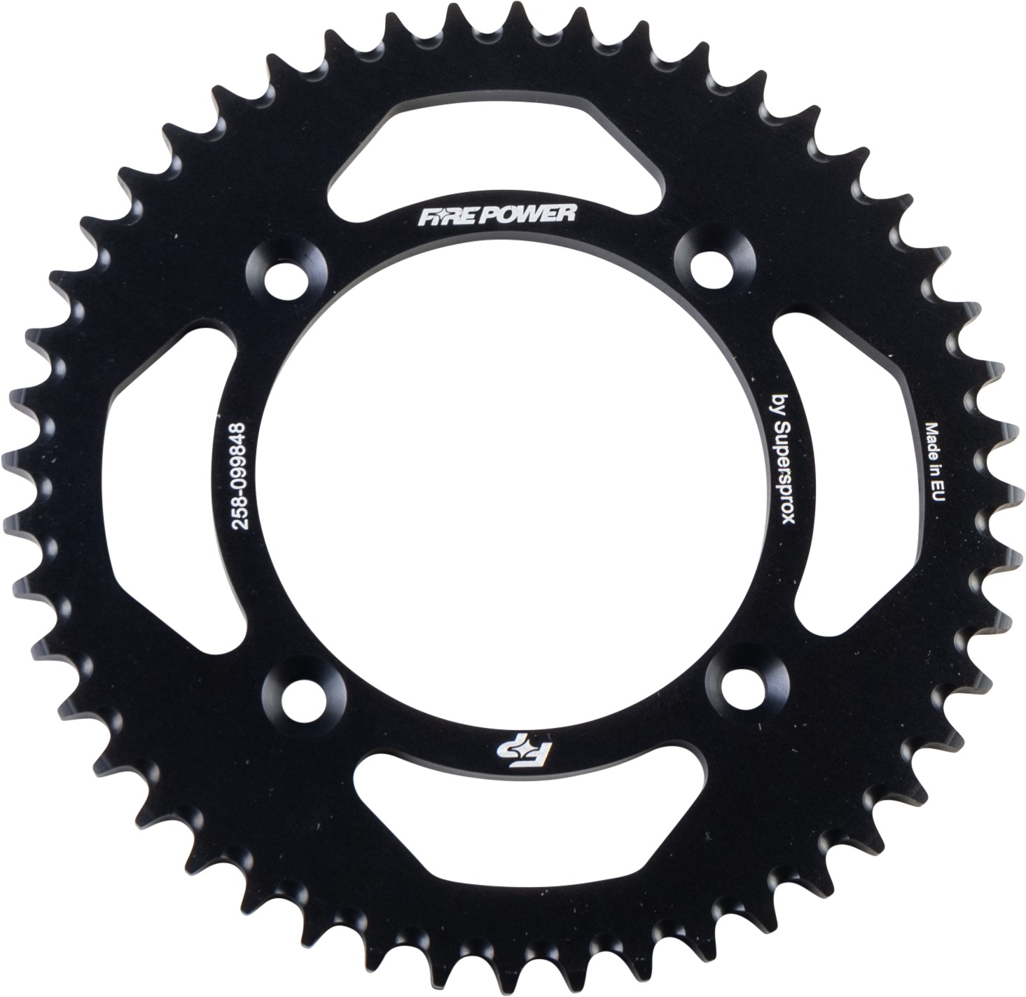 Fire Power Rear Sprocket Aluminum 48T Black - 48 tooth aluminum rear sprocket, black finish - Click Image to Close