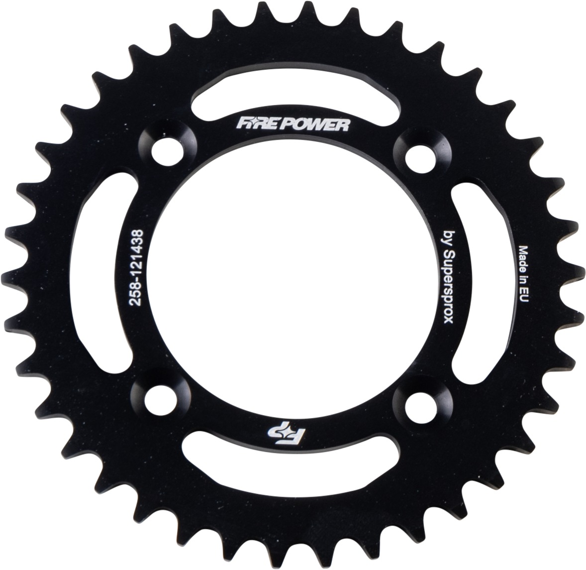 Fire Power Aluminum Rear Sprocket 38T Black For Honda CR60R - 38 tooth black aluminum rear sprocket For Honda CR60R - Click Image to Close
