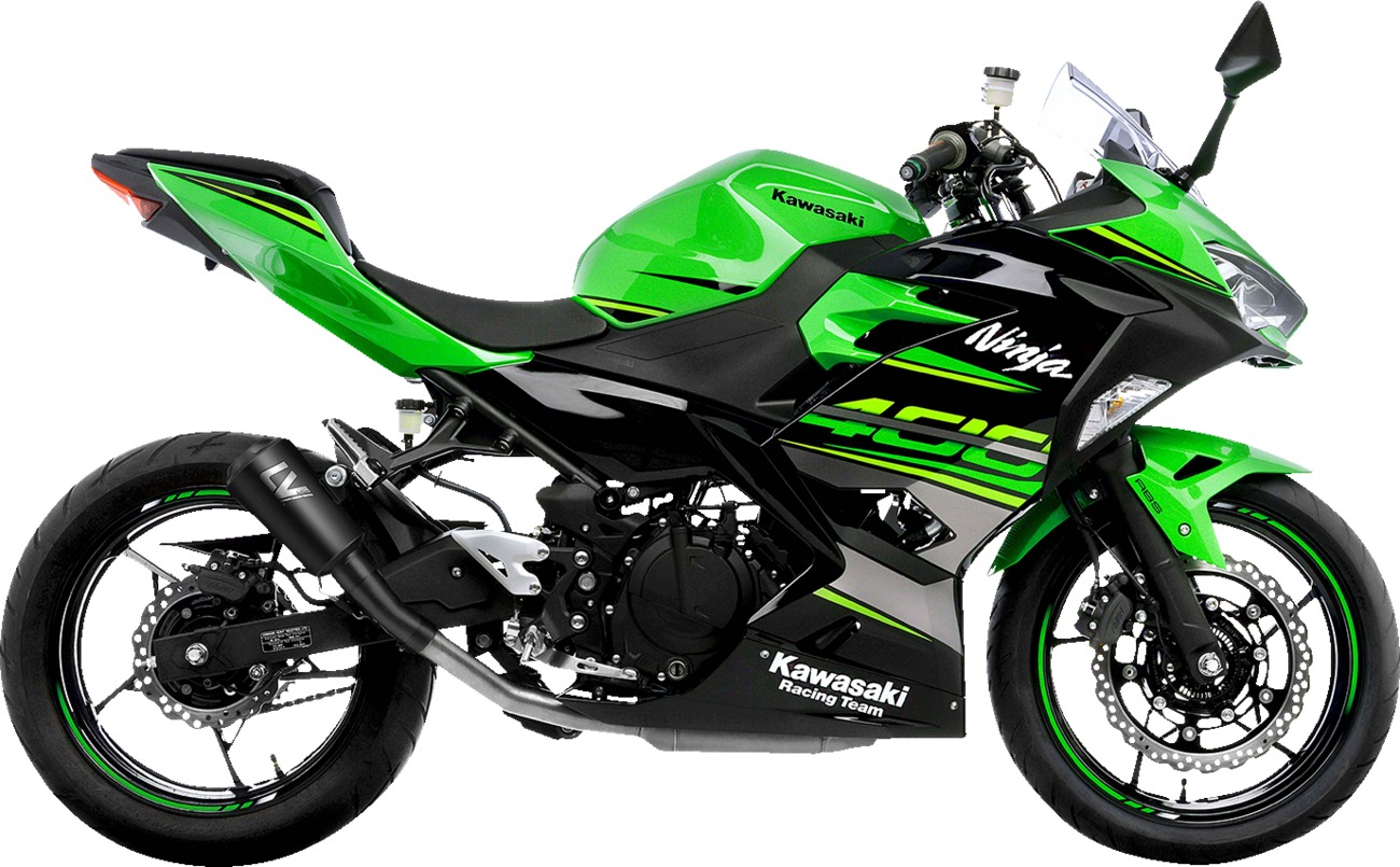 LeoVince LV-10 Slip-On Muffler Matte Black For Kawasaki Ninja 500/400, Z400 - Click Image to Close