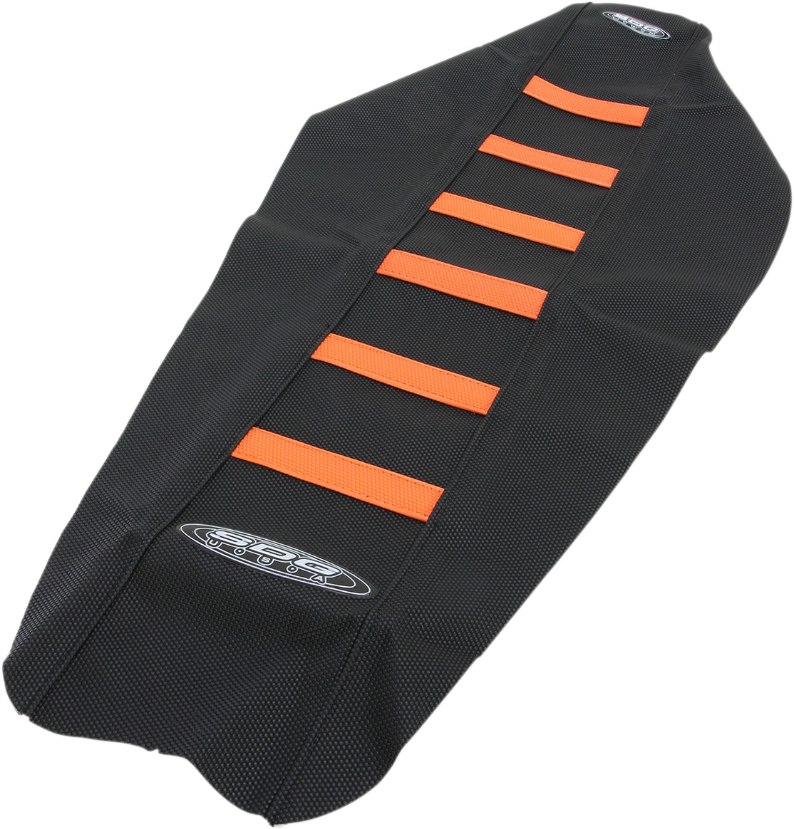 6-Rib Water Resistant Seat Cover Black/Orange - For 15-19 KTM 125-500 - Click Image to Close