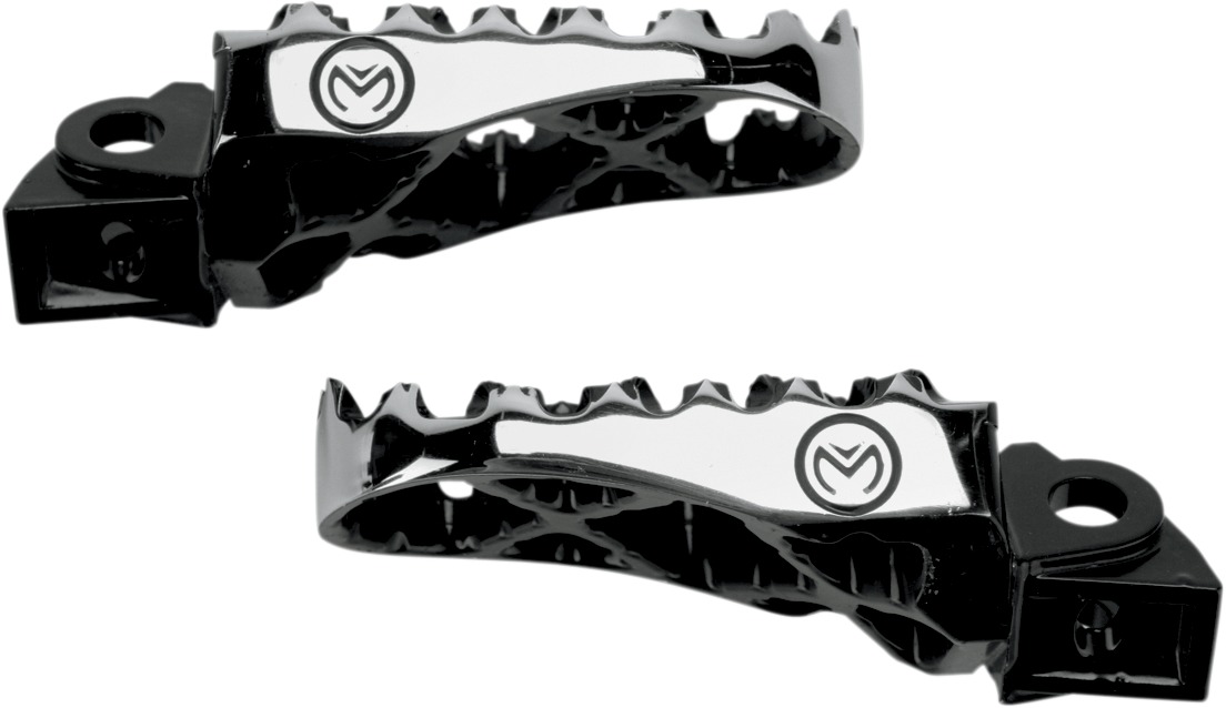 Moose Black/Silver Hybrid Footpegs Fits 98-20 Kawasaki KX65 KX80 KX85 KX100 - Click Image to Close
