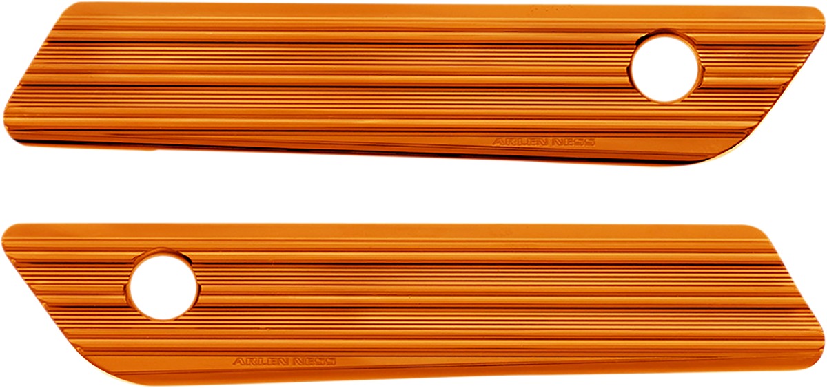 Arlen Ness 10-Gauge Saddlebag Latch Covers Orange - Click Image to Close