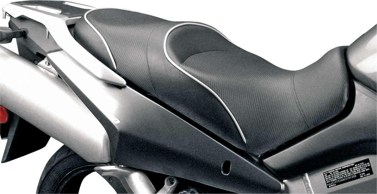 Sargent World Sport Solo Seat Black/White CarbonFX Vinyl WS-552-19 - Click Image to Close