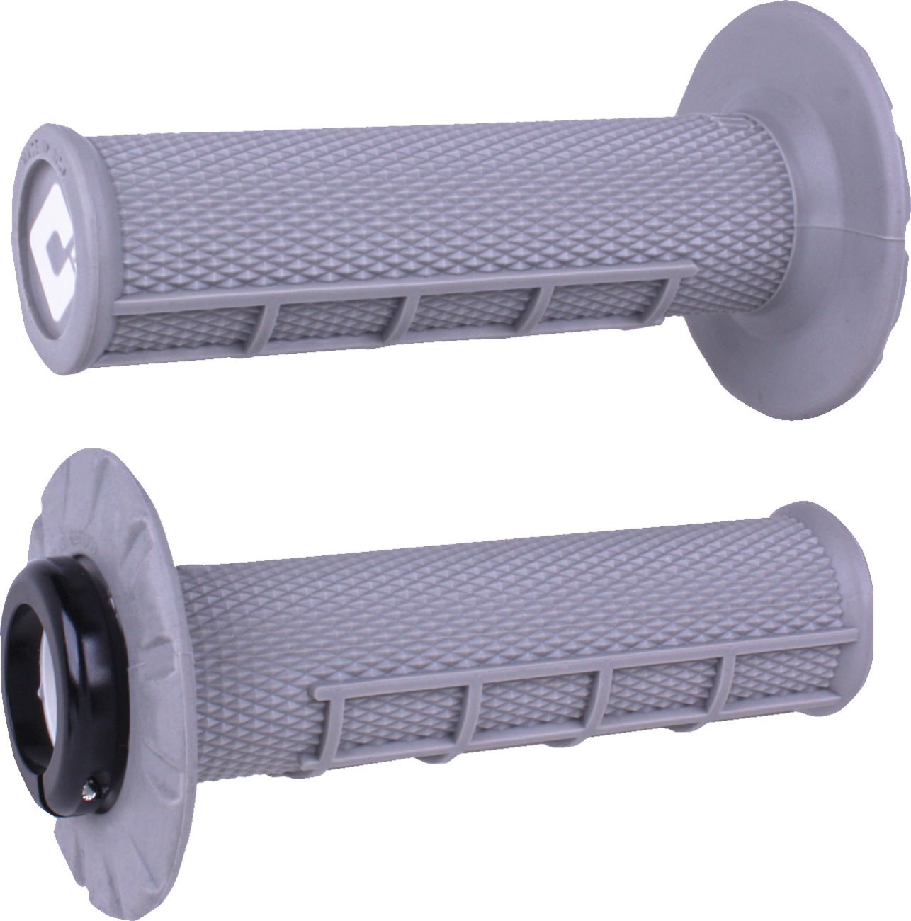 ODI Half Waffle V2.1 Lock-On Grips Gray/Black ATV Off-Road - Lock-on grips, gray/black, pair, for 7/8" bars - Click Image to Close