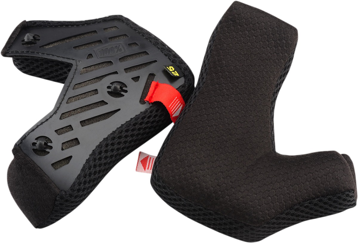 100% Aircraft Bicycle Helmet Cheek Pads XS/L Black Pair - Replacement cheek pads for Aircraft helmets XS/L - Click Image to Close