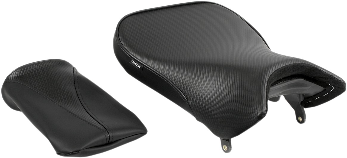 Sargent World Sport 2-Up Seat CarbonFX Vinyl Black Fits Suzuki SV - Click Image to Close