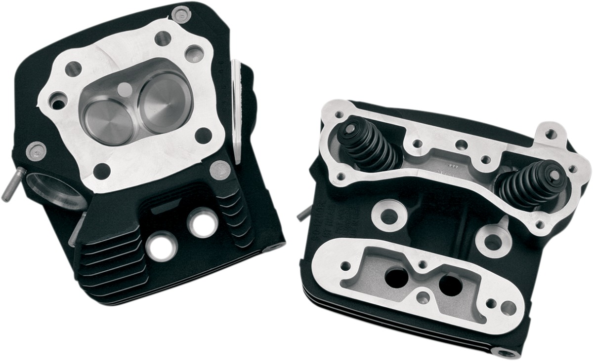 S&S Black Cylinder Head Kit 106-4570 Fits Evolution Big Twin Engines - Click Image to Close