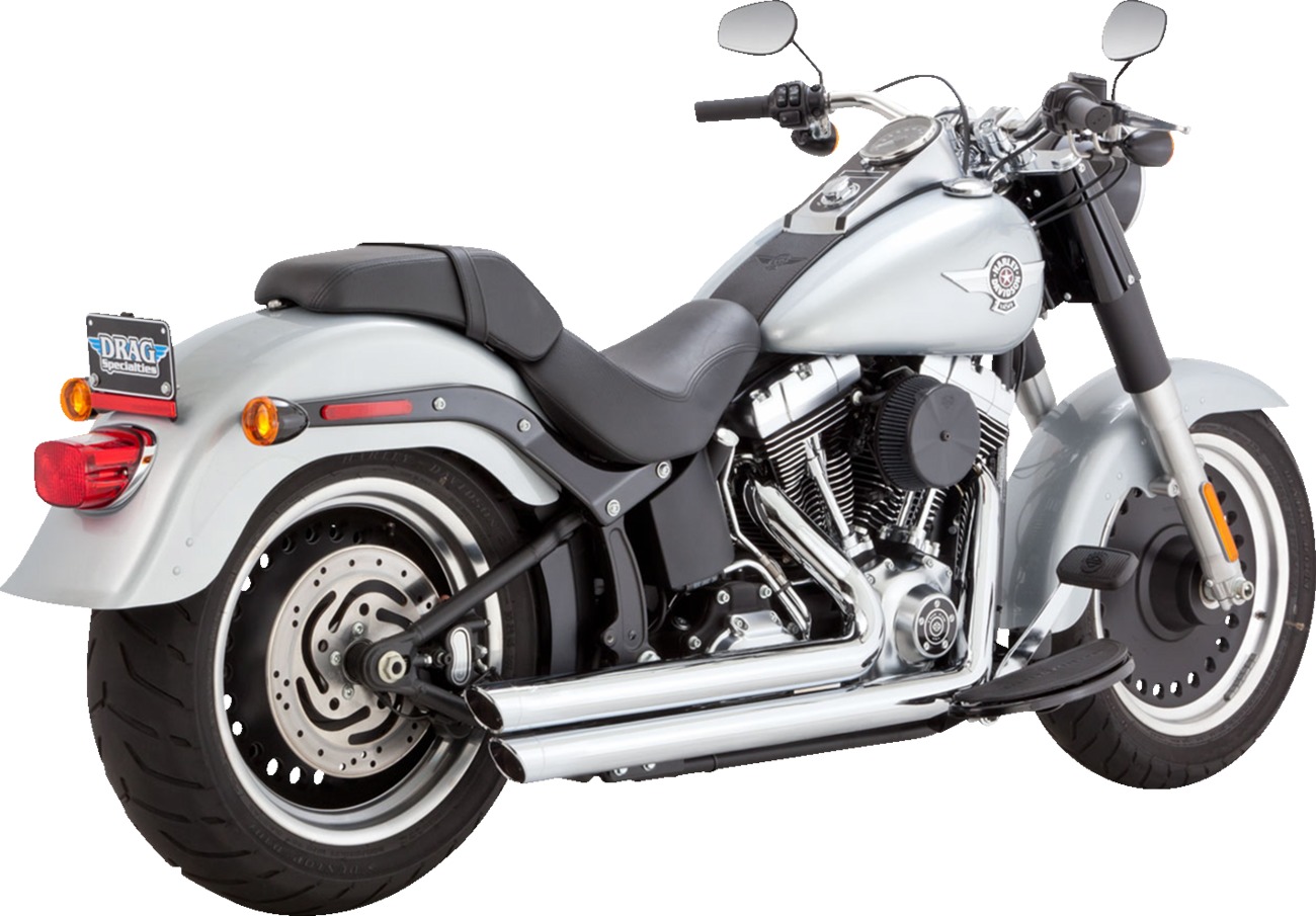 Vance & Hines Big Shots Staggered Exhaust System Chrome For Harley Softail 86-09 - Click Image to Close