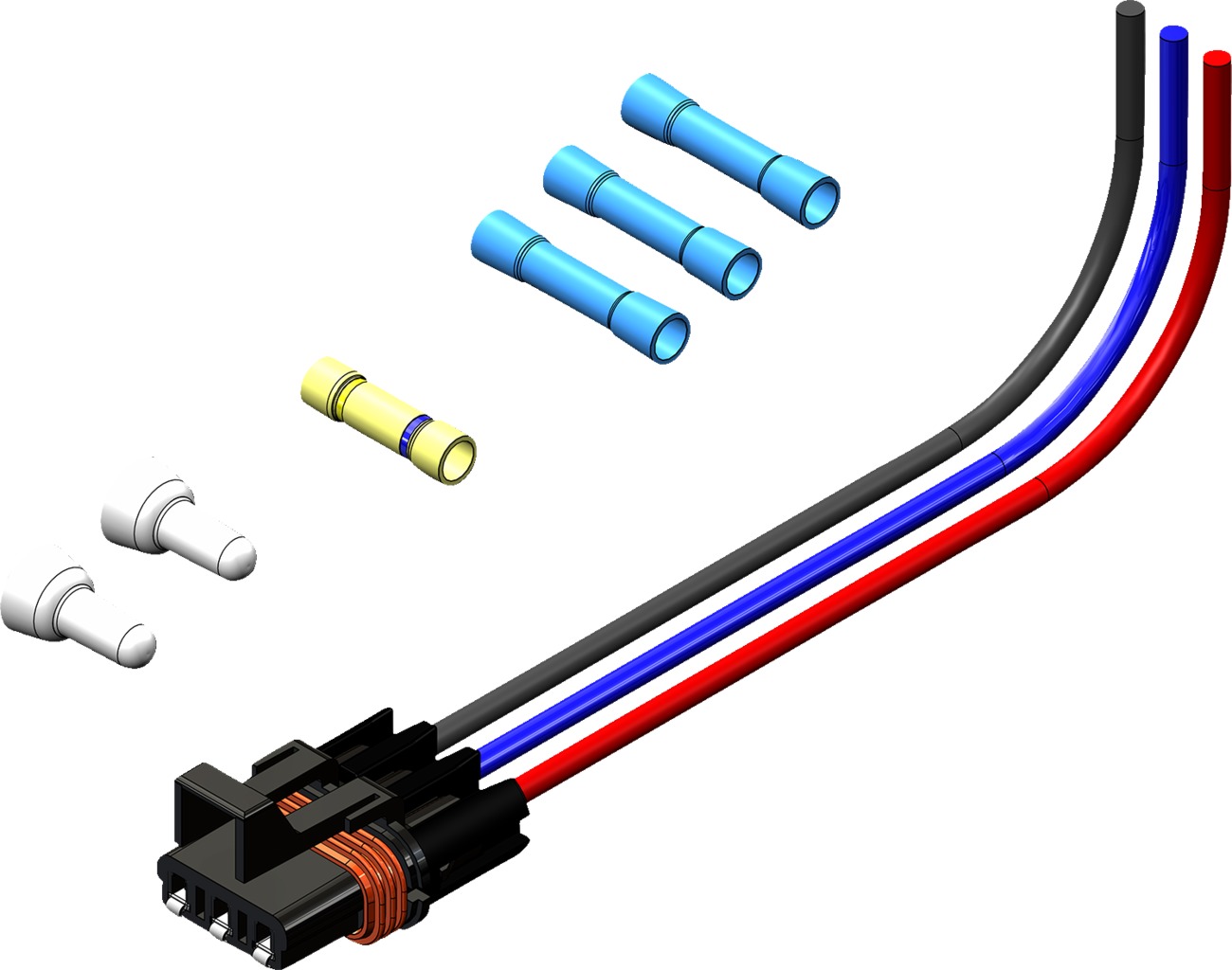 KFI 3-Pin Wire Harness Pigtail 12" Fits Polaris Pulse System - Click Image to Close