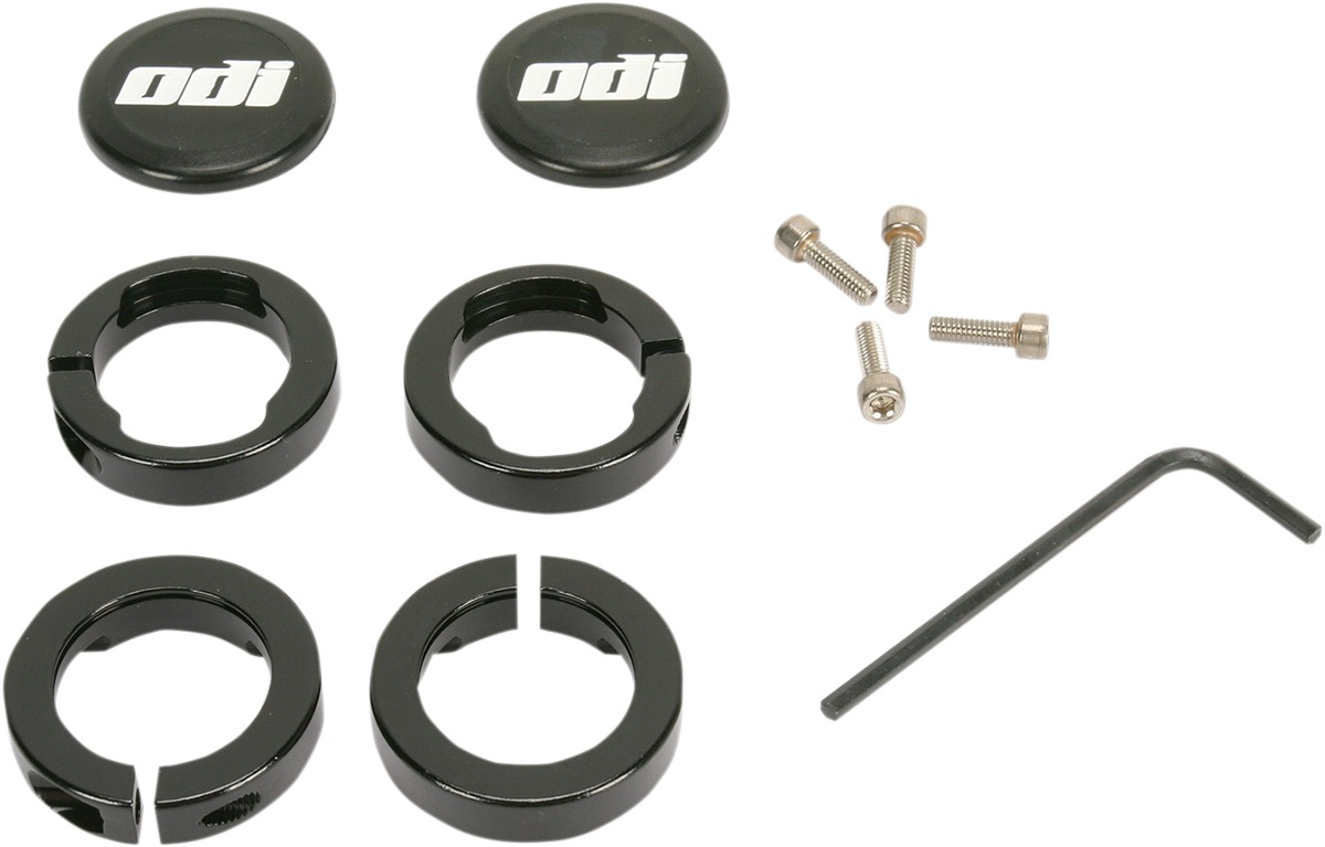 ODI Lock Jaw Clamps 4 Pack Black For 7/8 Inch Handlebars - Black anodized clamps for ODI Lock-On Grips 7/8in bars - Click Image to Close