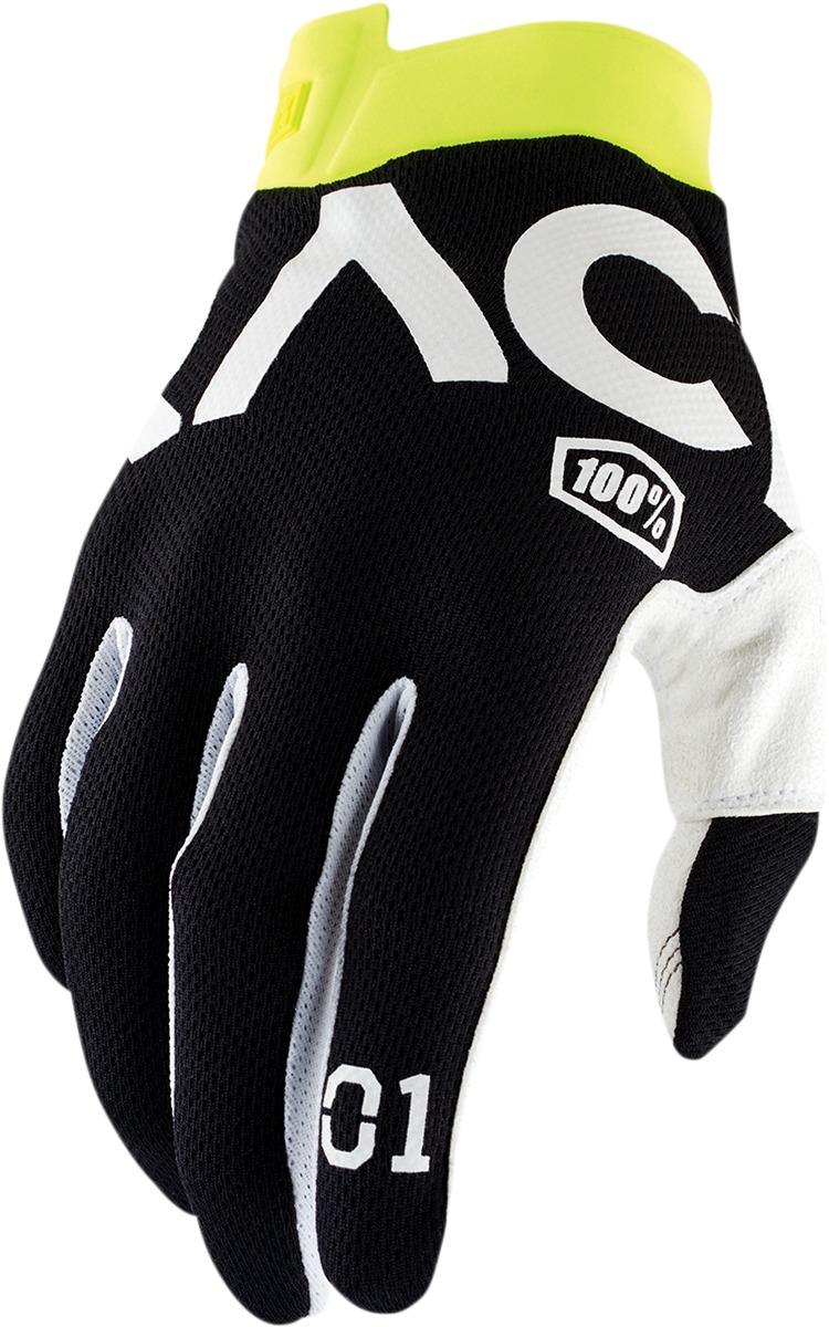 100% Men's iTrack Gloves, Black, Small - Click Image to Close