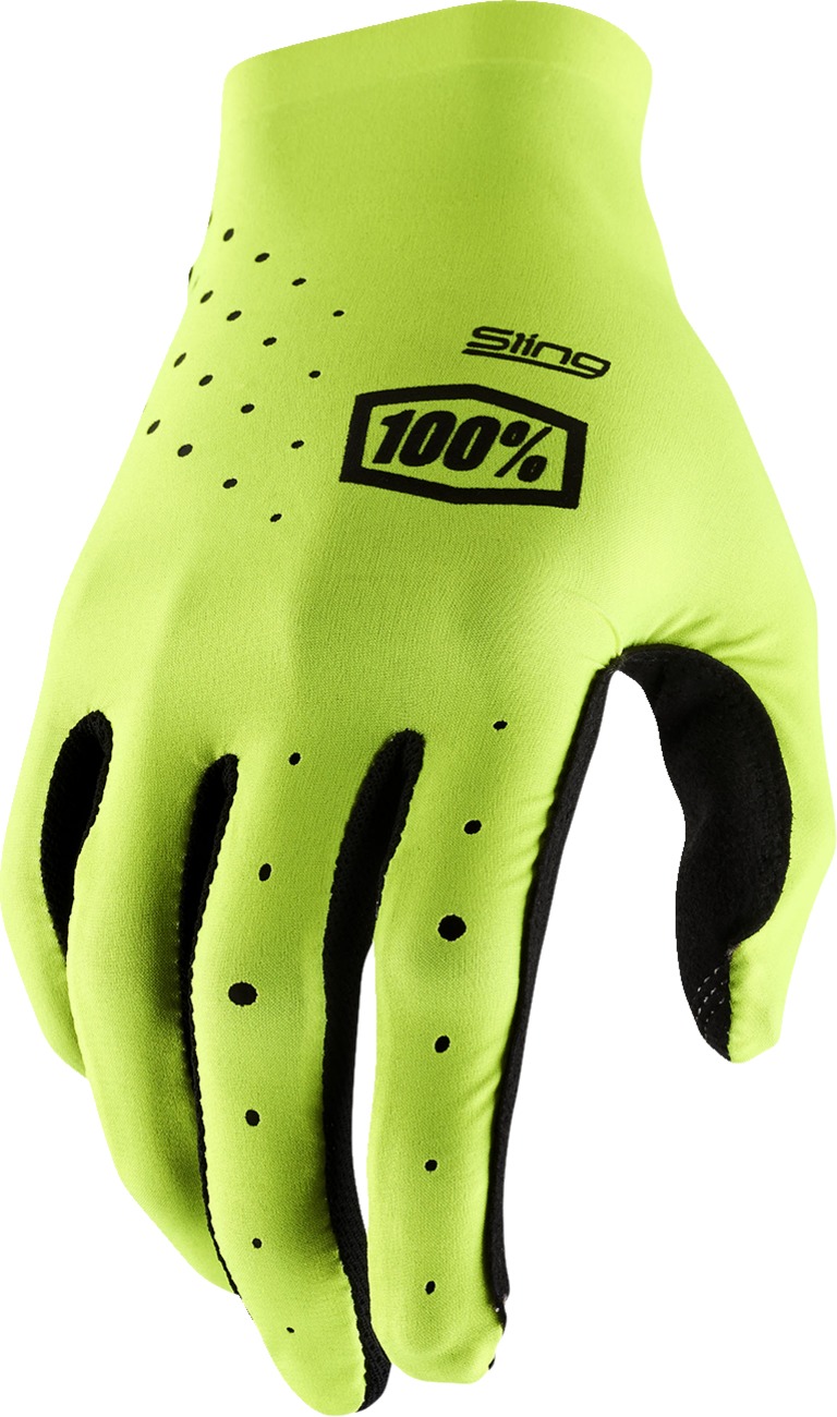 100% Men's Sling MX Gloves - Flo Yellow, Size M - Click Image to Close