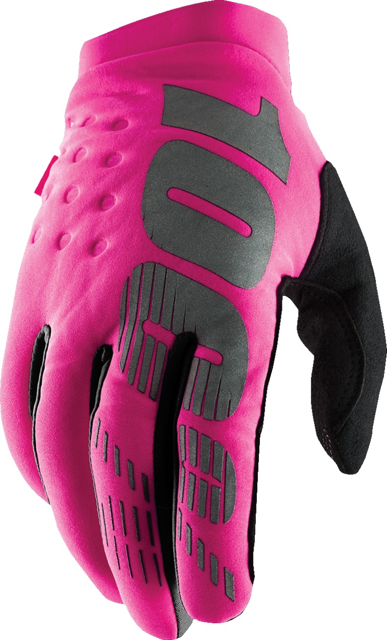 100% Women's Brisker Cold-Weather Gloves - Neon Pink/Black, Size M - Click Image to Close