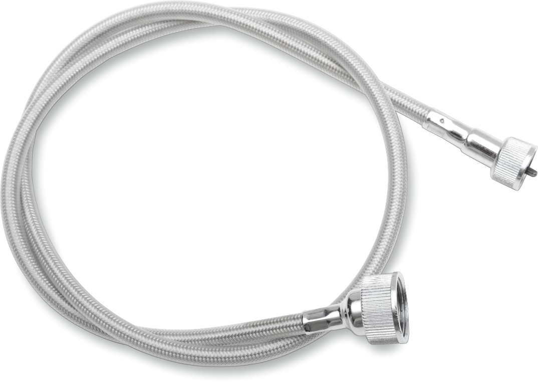 53" Braided Stainless Steel Speedometer Cable - For Harley Mini Speedo and 12mm Speedo Heads - Click Image to Close