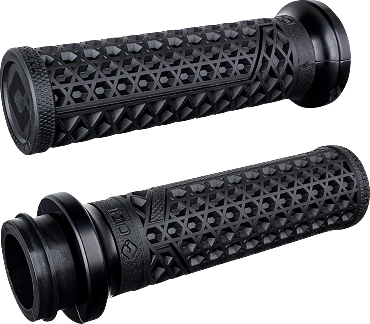 ODI Vans Signature Indian TBW 1in Grips Black/Matte Black - Lock-On grips for Indian TBW models 2018+ - Click Image to Close