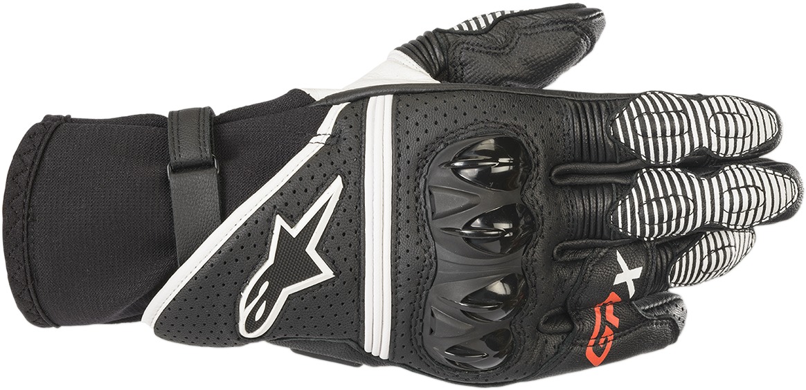 GPX V2 Motorcycle Gloves Black/White 2X-Large - Click Image to Close