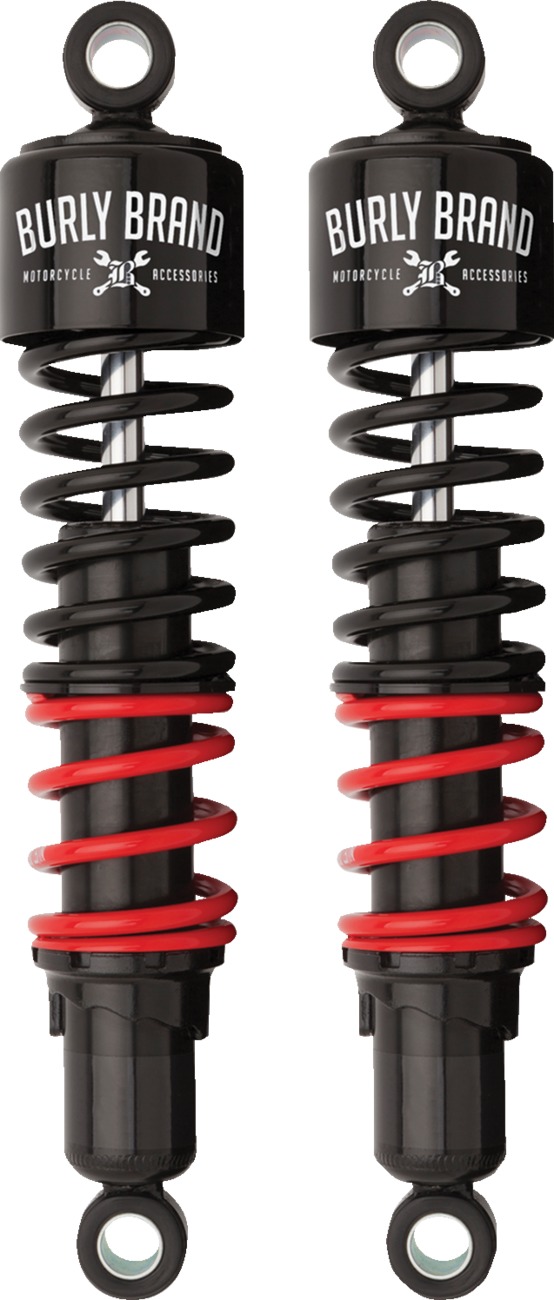 Burly Brand Stiletto Shocks 13in Standard Black For Harley Touring - 13in standard shocks, black, For Harley Touring models - Click Image to Close
