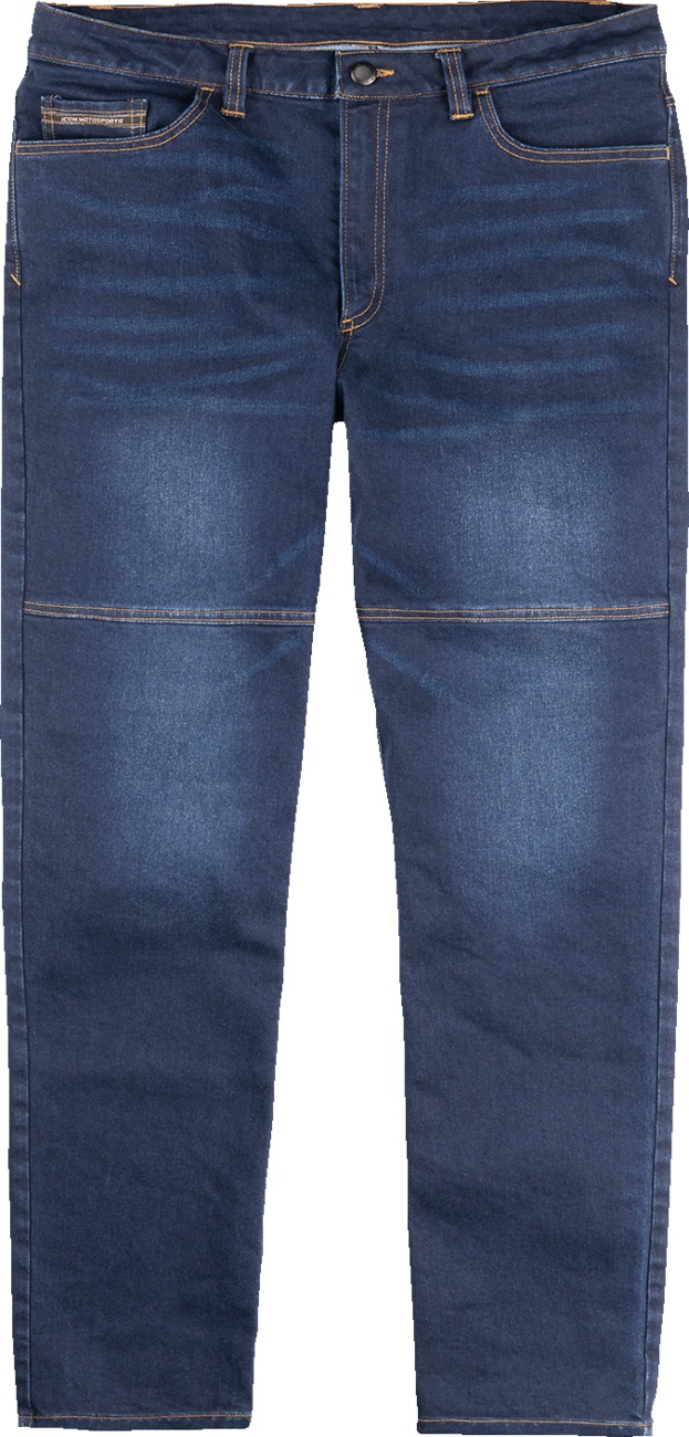 ICON Uparmor Covec Jeans Men's 36 Blue - Men's sport riding jeans with D3O protection - Click Image to Close