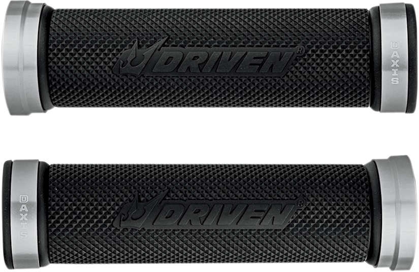Driven D-Axis Silver Anodized 7/8" Motorcycle Grips - Click Image to Close